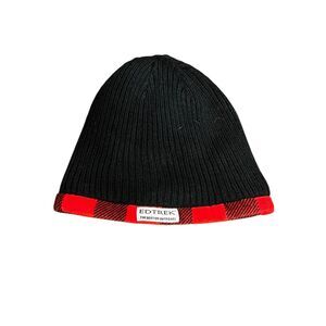 Edtrek outdoors reversible black red plaid hunting duck fishing beanie hat